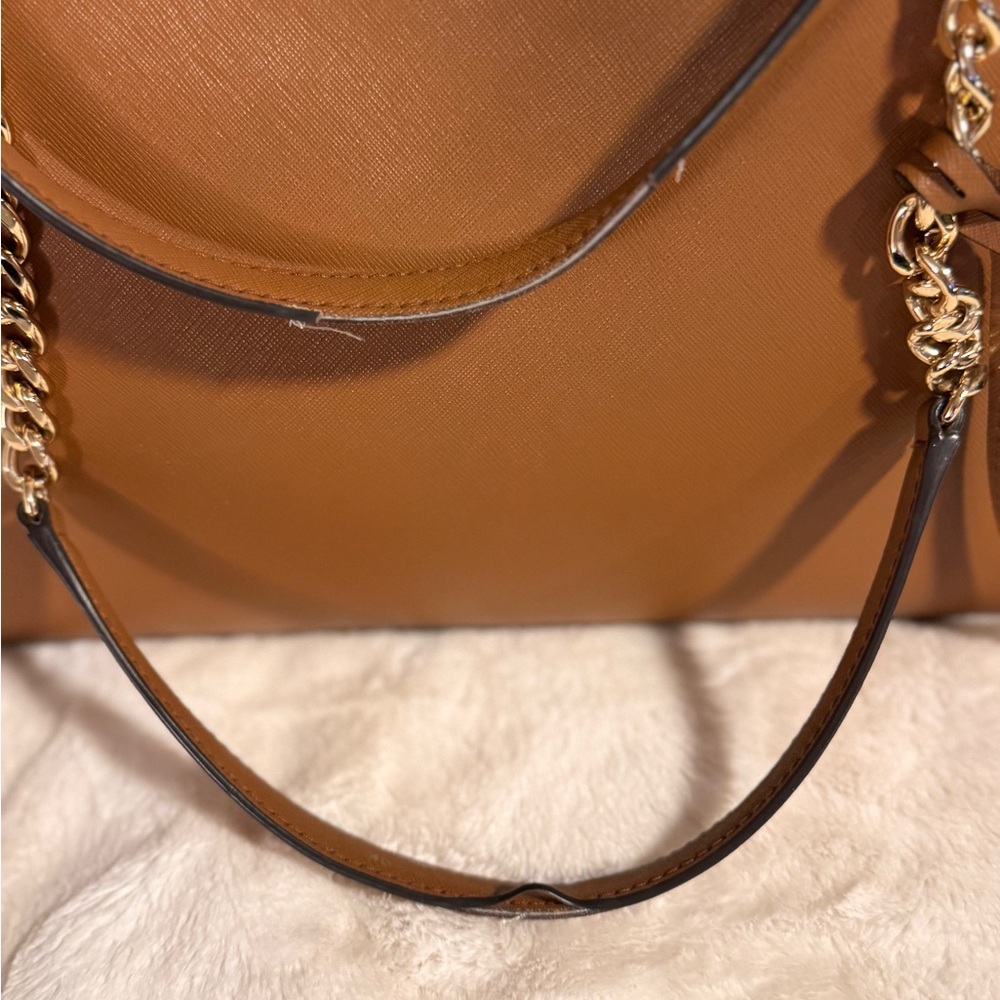 Michael Kors Susannah Leather Tote in Luggage with Gold Accents - Picture 11 of 12